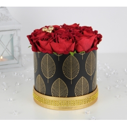 Bukiet 12x CZERWONYCH welurowych RÓŻ premium